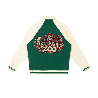 Brooklyn Zoo™ "Father Mantis" Contrast Raglan Sleeve Baseball Jacket