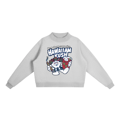 Sparksky & Dutch™ "Hawaiian Punch" Essential Fleece Mock-Neck Crew Sweatshirt