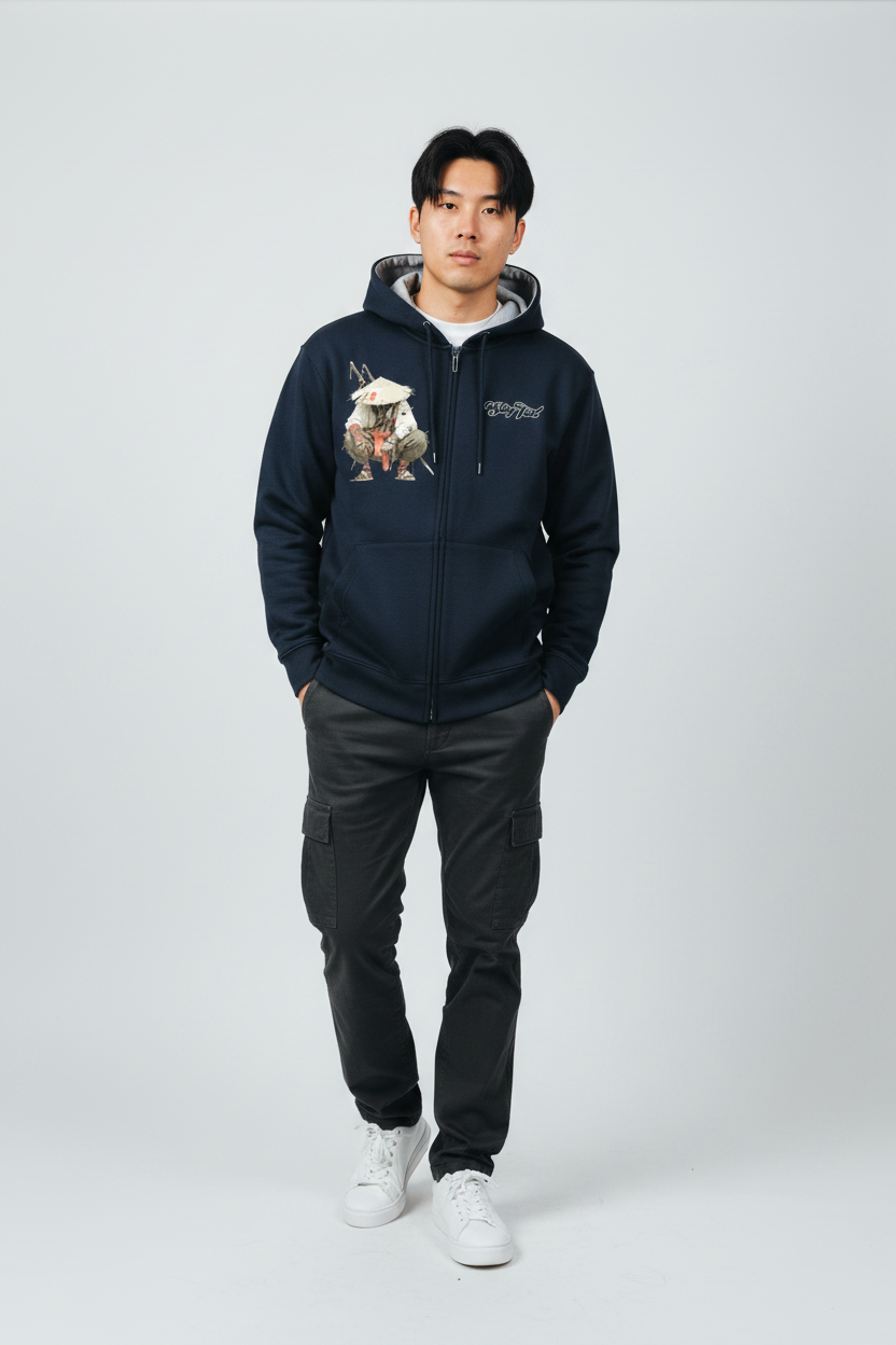 "Bushidokan" Drop Shoulder Full Zip Hoodie