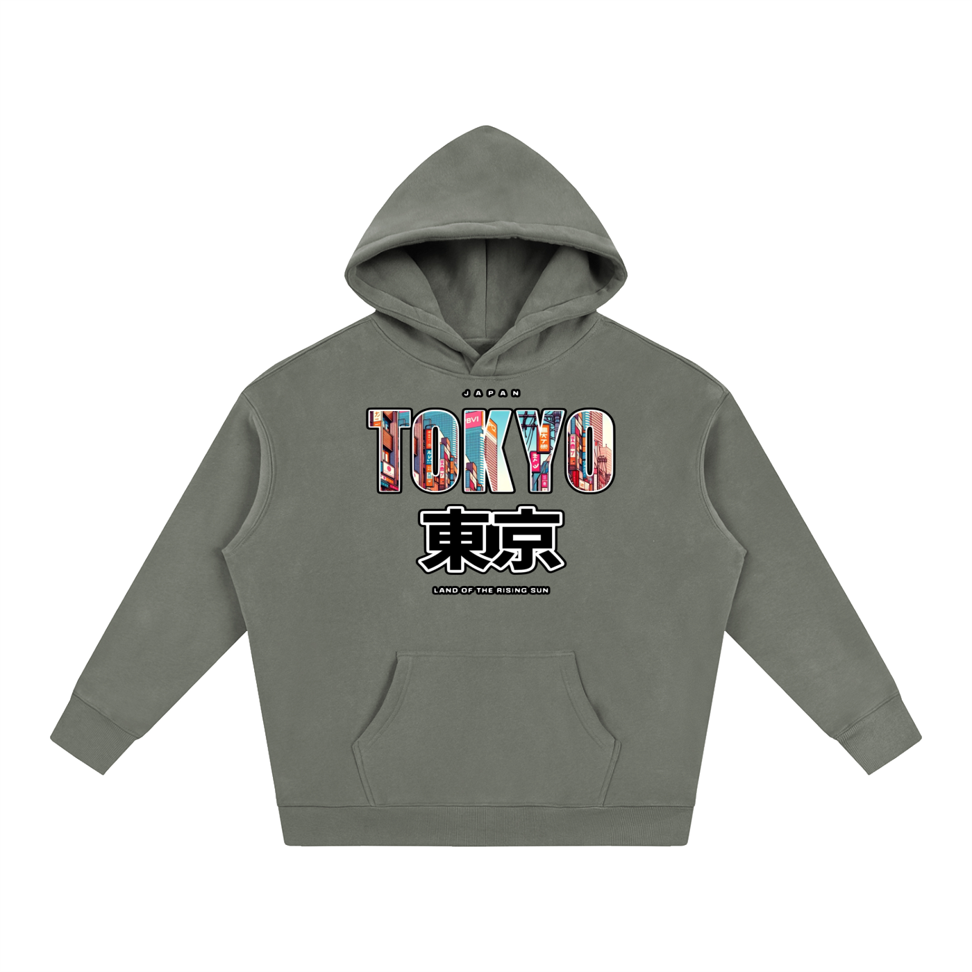 "Land of the Rising Sun" Oversize Fleeced Hoodie