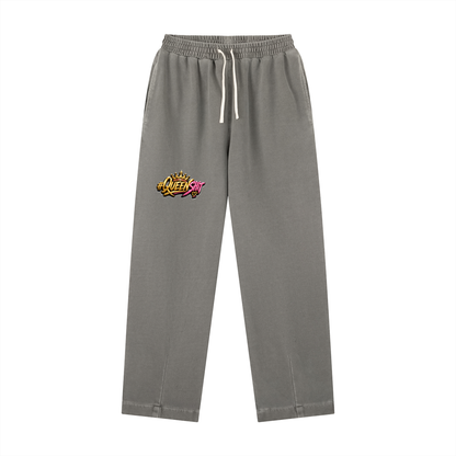 "QUEEN" Vintage Washed Drawstring Sweatpants