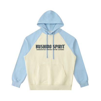 "Bushido" Color-Block Raglan Sleeve Hoodie