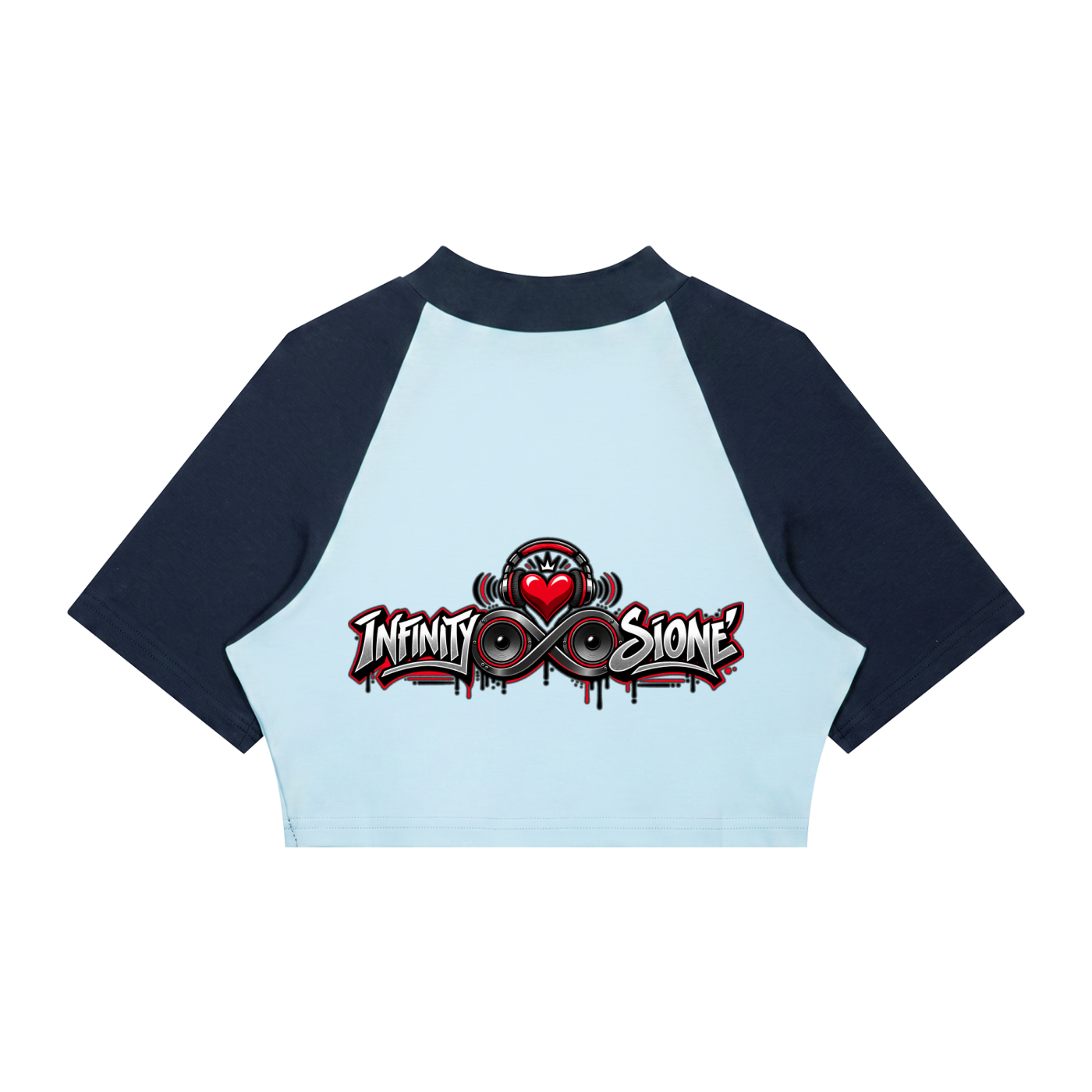 Infinity Sione™ "Heartbeatz" Color Block Raglan Crop T-Shirt