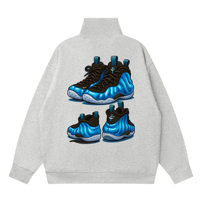 "Game of Soles - Foamposite Aliens" Quarter-Zip Drop Shoulder Sweatshirt