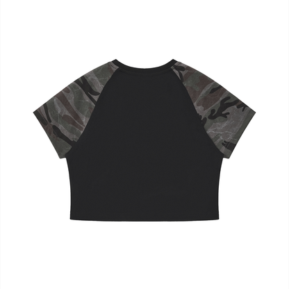 "Varsity Club" Women’s Camo Crop T-Shirt