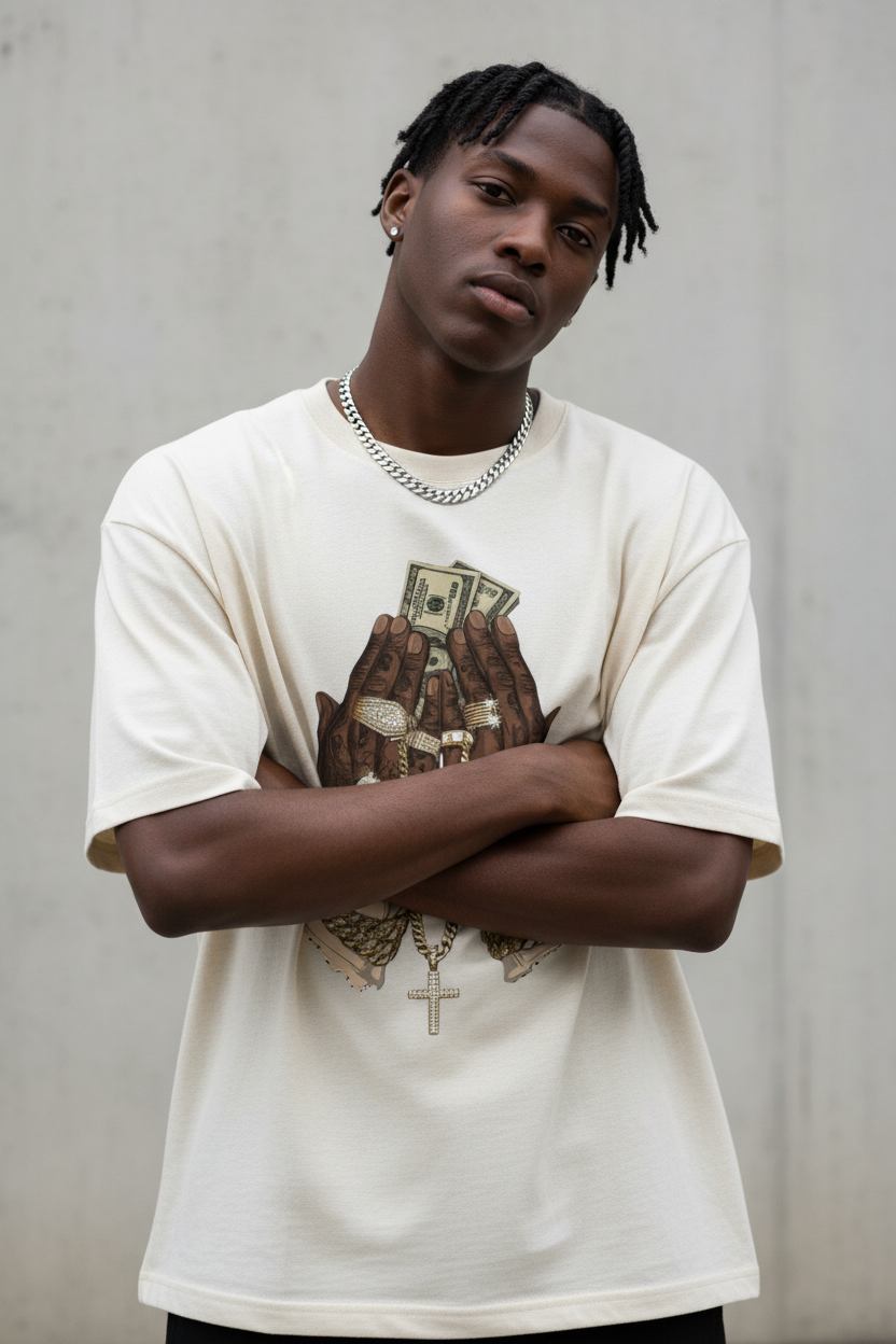 "In God We Trust/Lust" Oversized Drop Shoulder T-Shirt