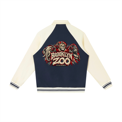 Brooklyn Zoo™ "Father Mantis" Contrast Raglan Sleeve Baseball Jacket