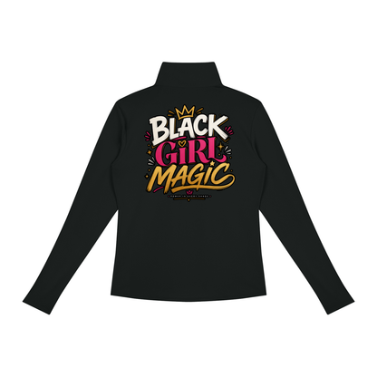 "Black Girl Magic" Women's Quarter-Zip Yoga Pullover