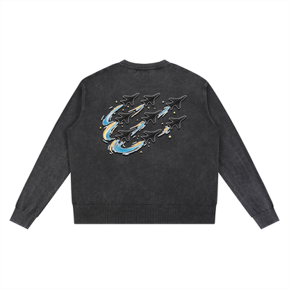 "DREAM CHASERS" Mineral Wash Oversized Sweater