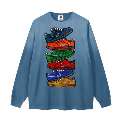 "All Dunks" Gradient Washed Long Sleeve T-Shirt