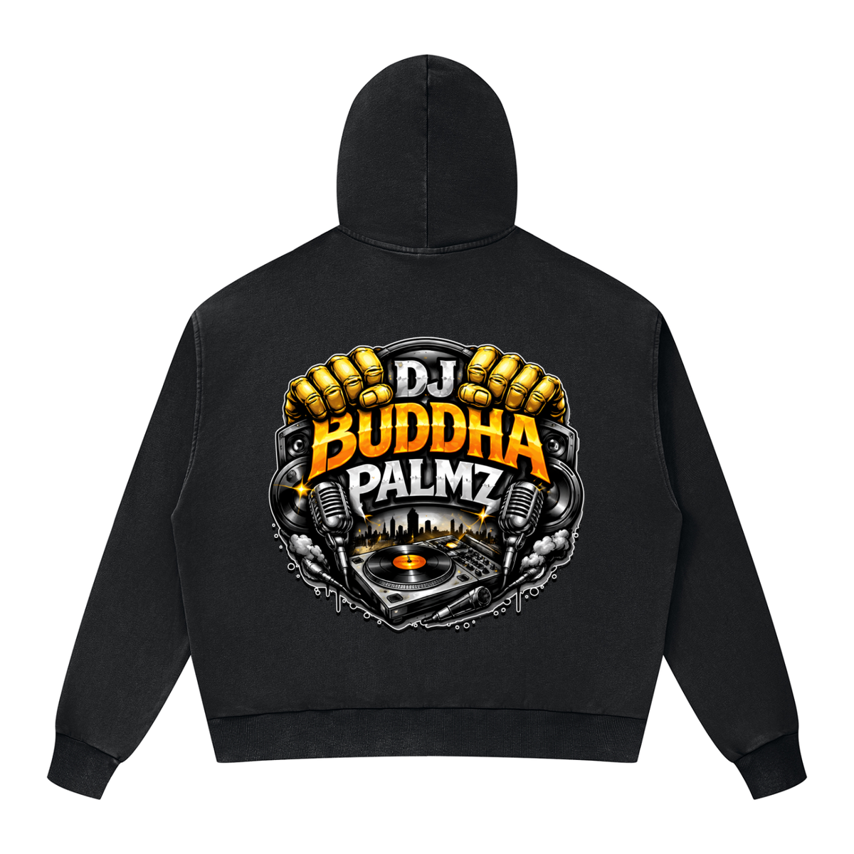 Basement Kemist™ “Buddha Palmz” Mineral Wash Boxy Full-Zip and Pullover Set