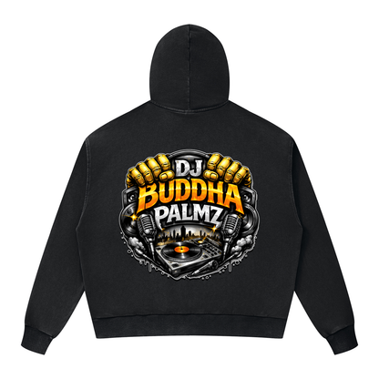 Basement Kemist™ “Buddha Palmz” Mineral Wash Boxy Full-Zip and Pullover Set