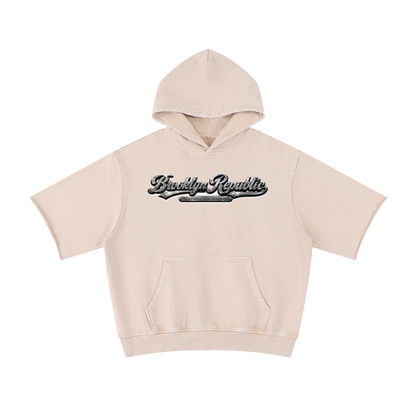 "Brooklyn Strong" Mineral Wash Short Sleeve Hoodie