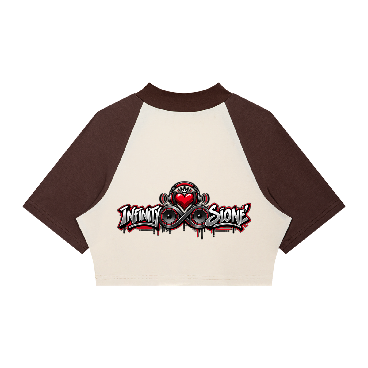 Infinity Sione™ "Heartbeatz" Color Block Raglan Crop T-Shirt