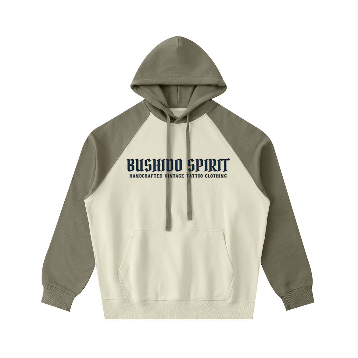 "Bushido" Color-Block Raglan Sleeve Hoodie