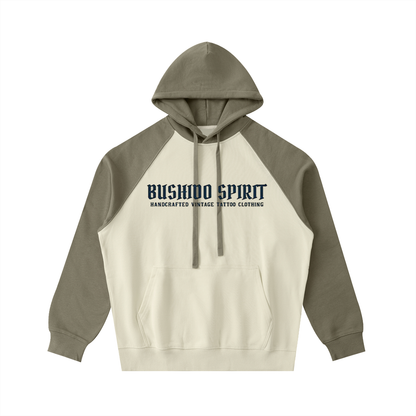 "Bushido" Color-Block Raglan Sleeve Hoodie