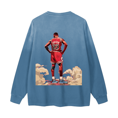 "All The Smoke" Gradient Washed Long Sleeve T-Shirt