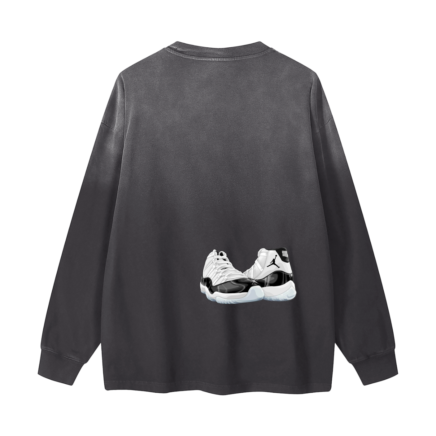 "Straight Gangster" Gradient Washed Long Sleeve T-Shirt
