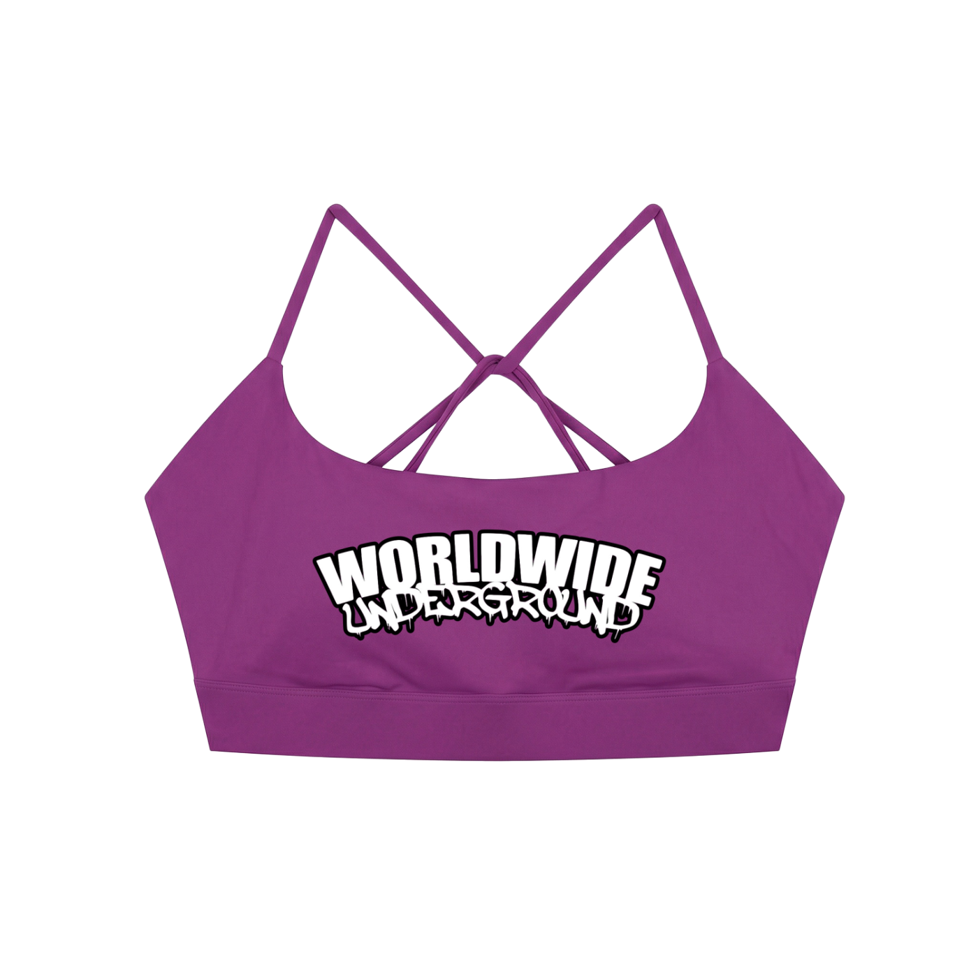 "Worldwide Underground" Criss Cross Yoga Sports Bra