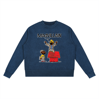 "Madvillain" Mineral Wash Oversized Sweater