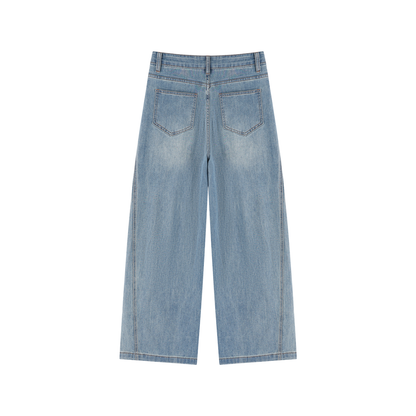"Brooklyn Republic Apparel" Women’s Vintage Wash High Rise Wide Leg Jeans
