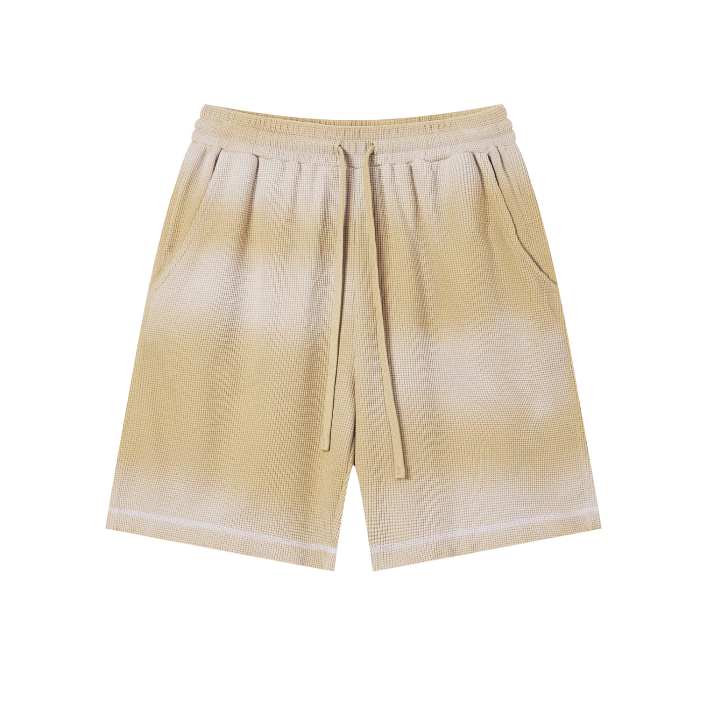 "Brooklyn Republic Essentials" Sunfade Waffle Raw Hem Shorts