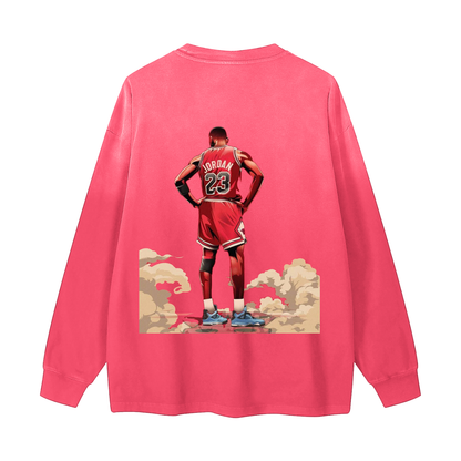 "All The Smoke" Gradient Washed Long Sleeve T-Shirt