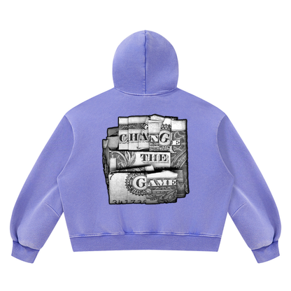 "Double Entendre" Vintage Wash Boxy Fleece Hoodie
