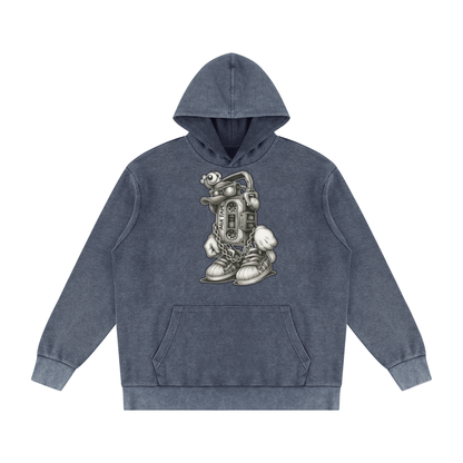 "Sounds & Scribbles" Mineral Wash Oversized Hoodie