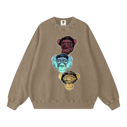 "Bootleg Theory" Snow Washed Oversized Sweatshirt