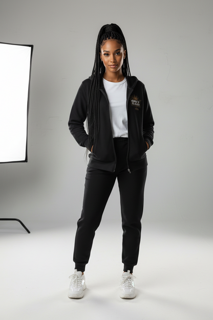 "Outkasted" Women's Waffle Full Zip Hoodie