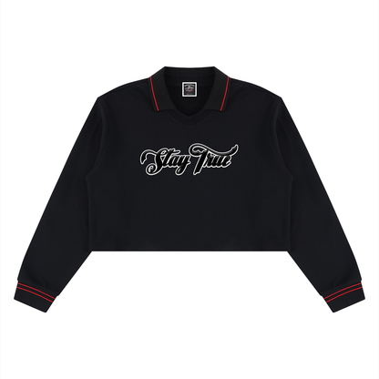 Brooklyn Republic essentials™ Women's Crop Collared Sweatshirt