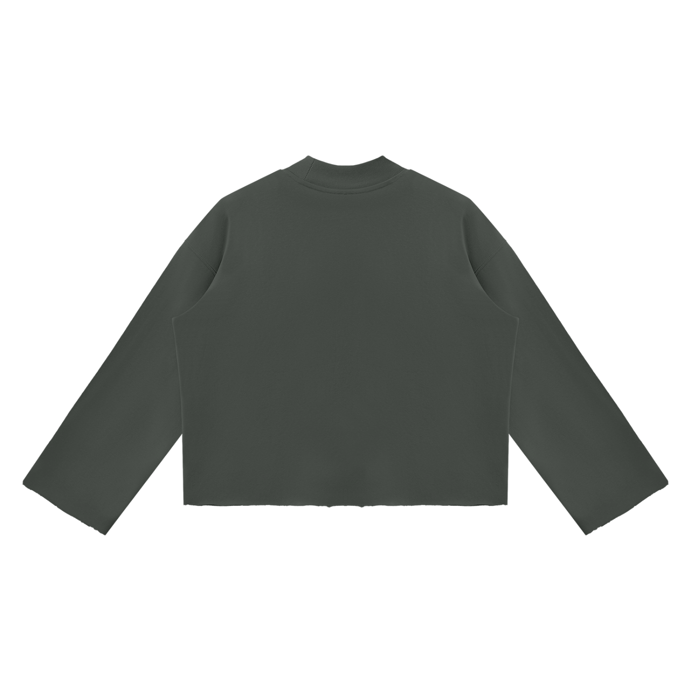 PYN™ "WUSA" Women's Mock Neck Raw Edge Boxy Sweatshirt