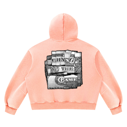 "Double Entendre" Vintage Wash Boxy Fleece Hoodie