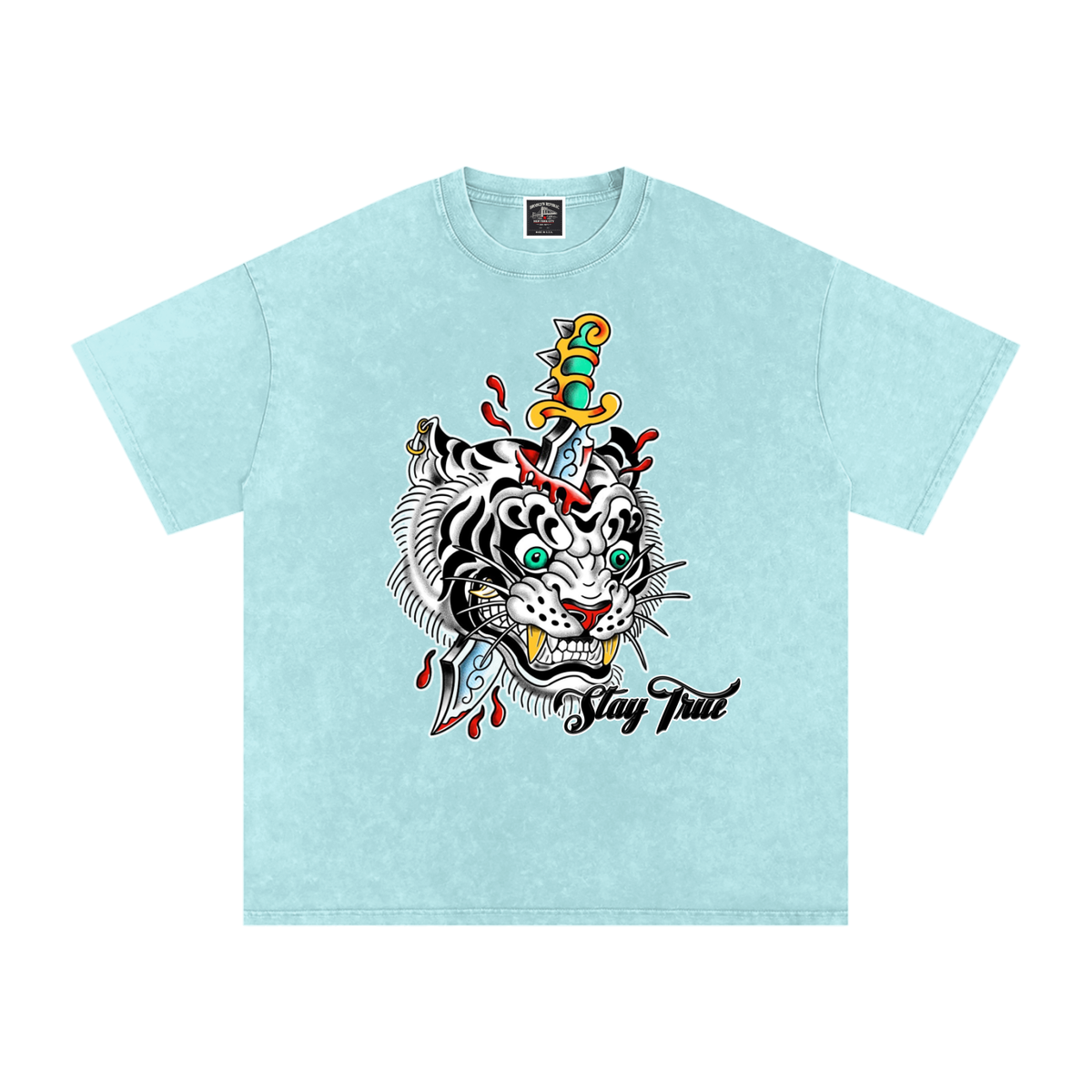 Brooklyn Zoo™ "Ed Hard-ly" Snow Washed Oversized Cotton T-Shirt