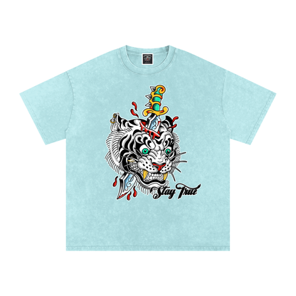 Brooklyn Zoo™ "Ed Hard-ly" Snow Washed Oversized Cotton T-Shirt