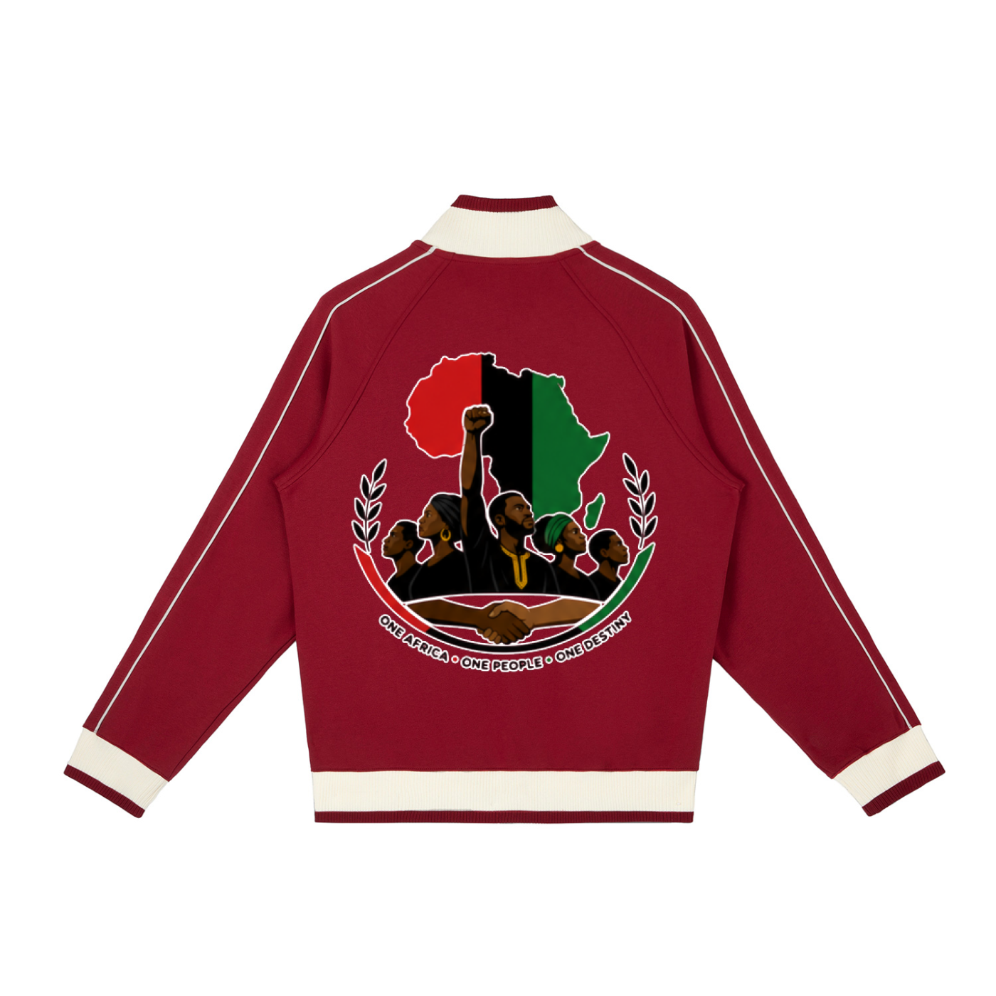 "One Blood" Raglan Sleeve Zip Track Jacket