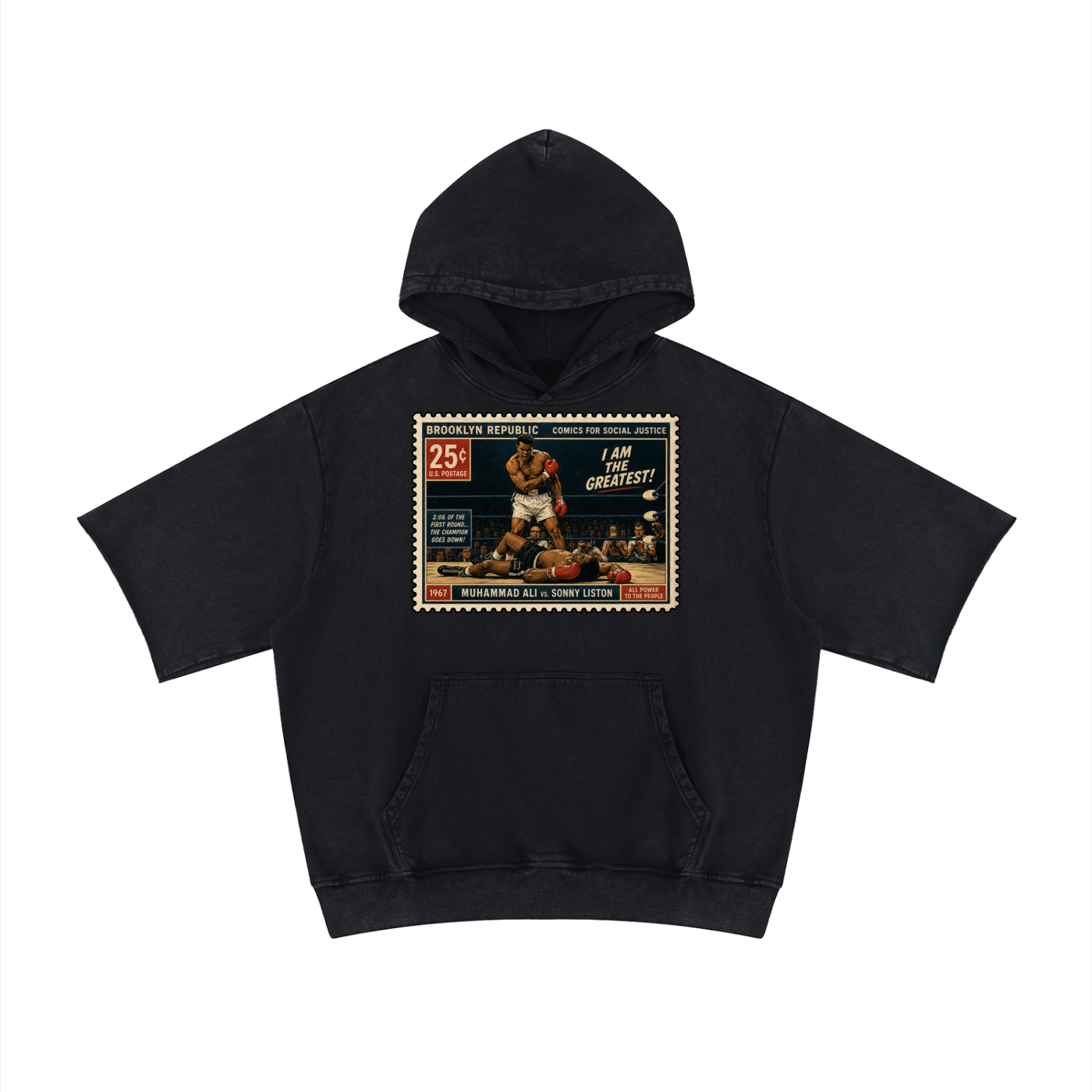 "The Greatest" Mineral Wash Short Sleeve Hoodie