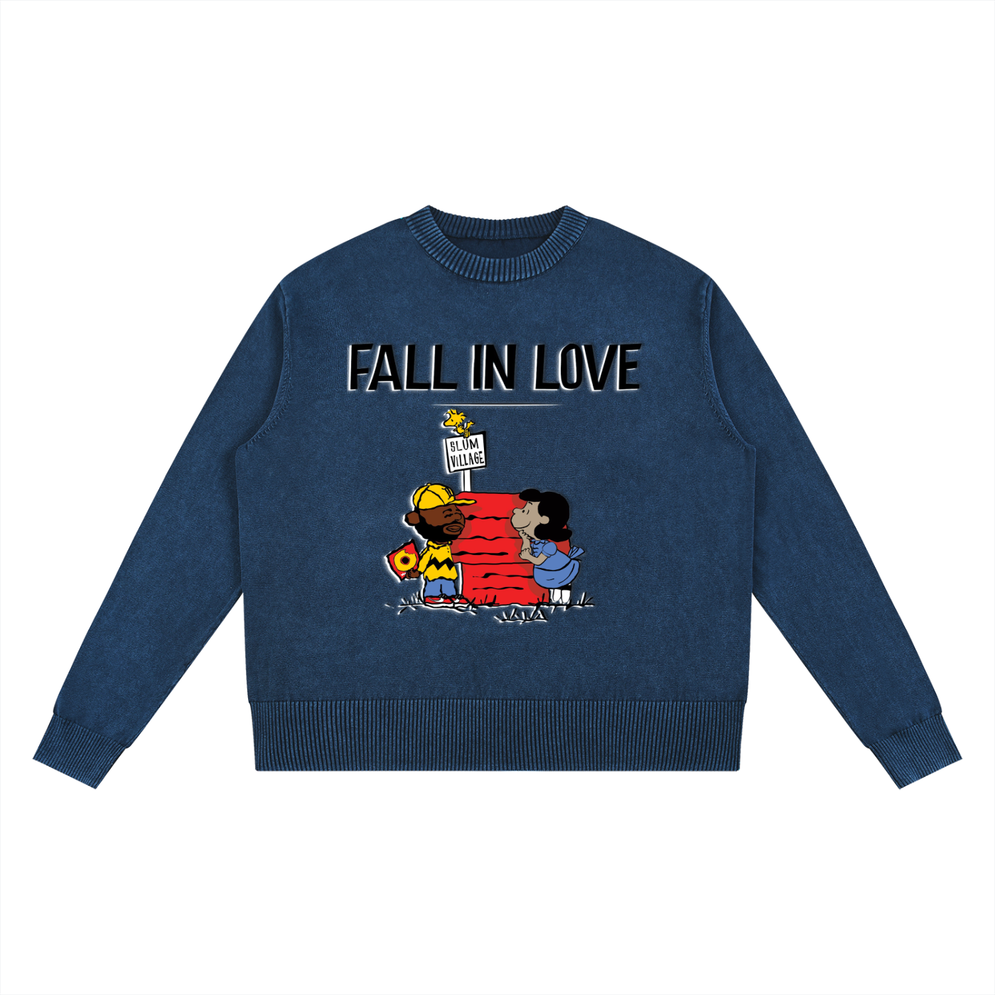 "Fall In Love" Mineral Wash Oversized Sweater
