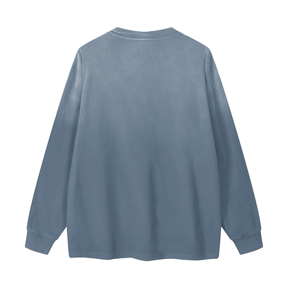 "MadDillaDoom" Gradient Washed Long Sleeve T-Shirt