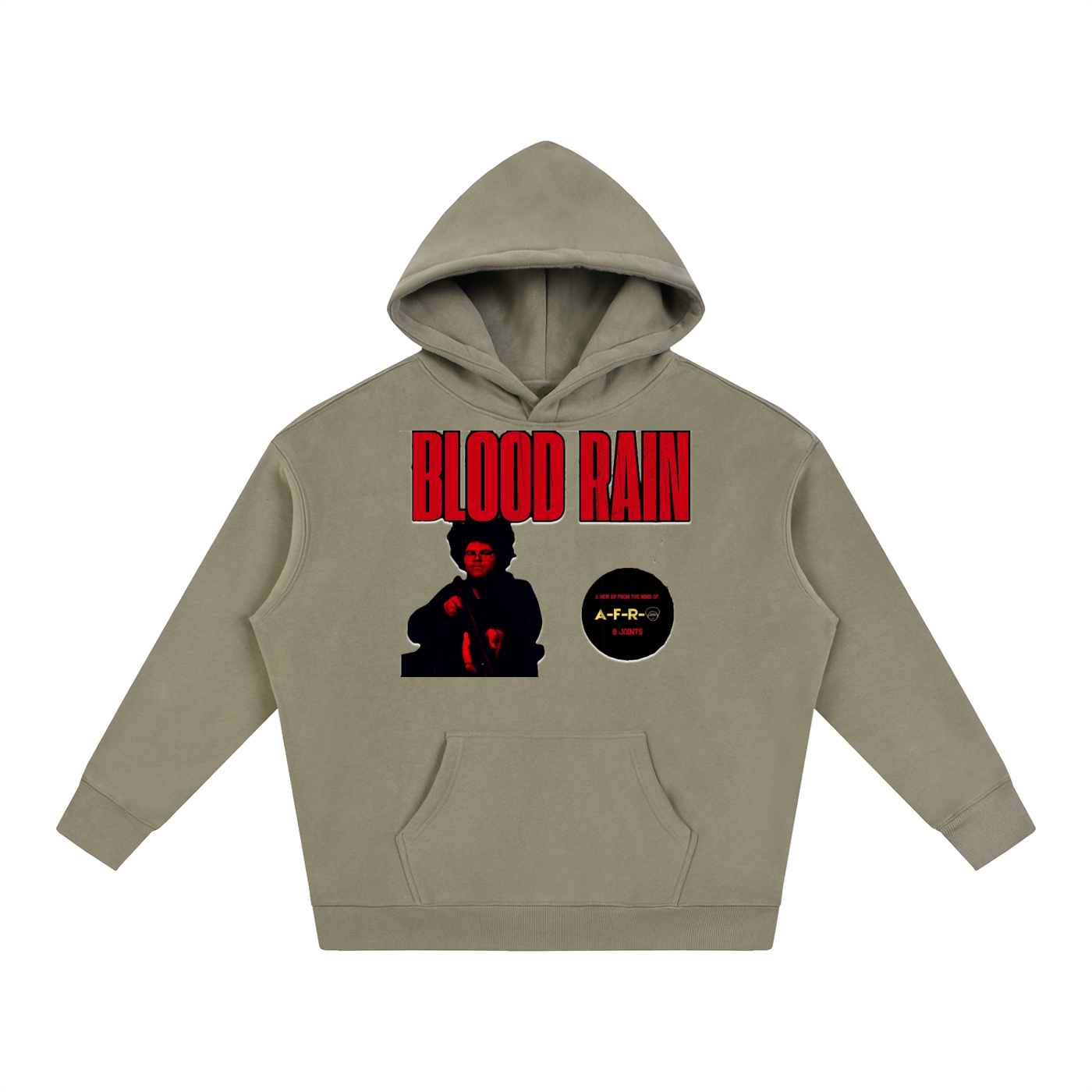 "Blood Rain" Oversize Fleeced Hoodie