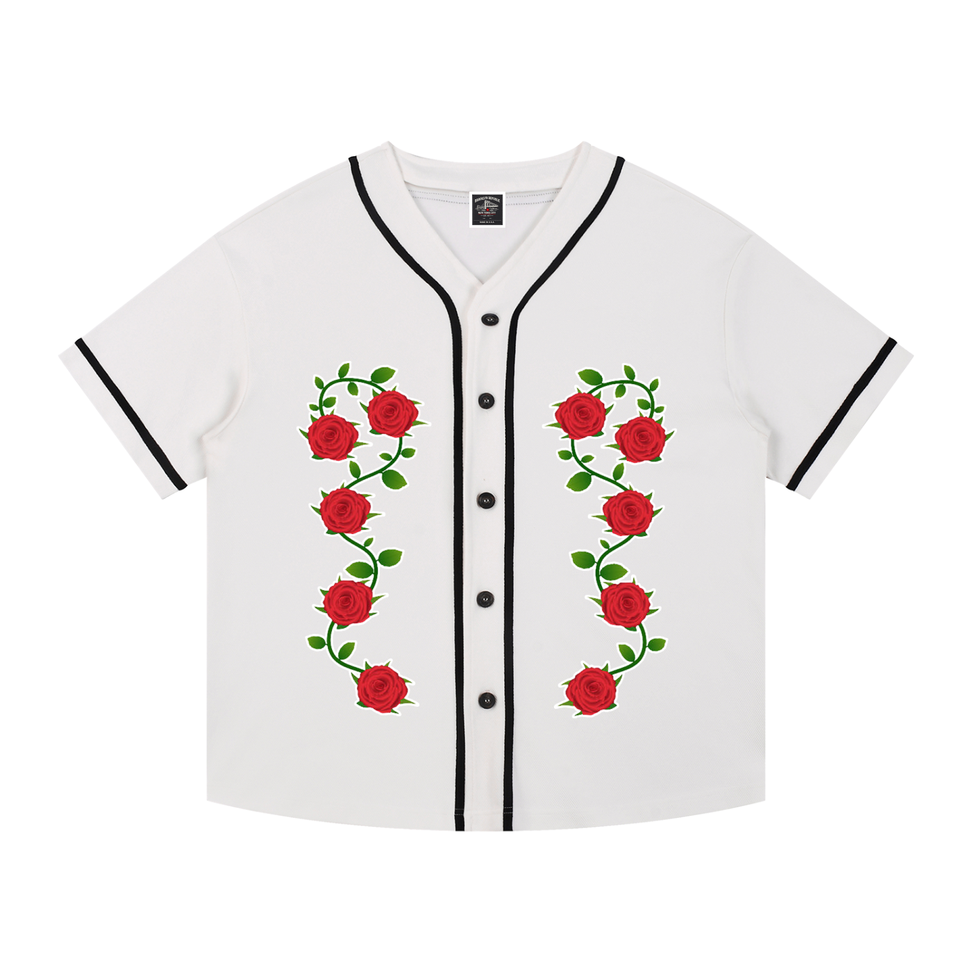 "Varsity" Contrast Piped Button-Up Jersey