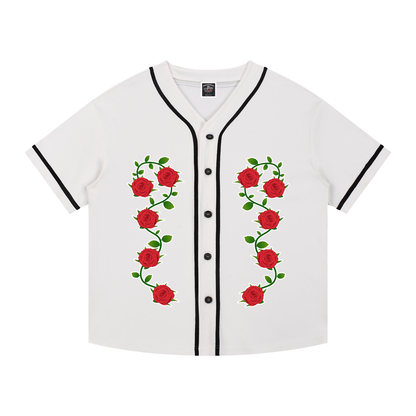 "Varsity" Contrast Piped Button-Up Jersey