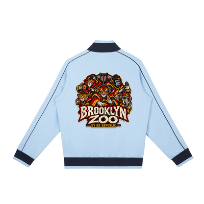 Brooklyn Zoo™ "Bruh Rabbit Stew" Color Block Raglan Sleeve Zip Track Jacket