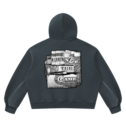"Double Entendre" Vintage Wash Boxy Fleece Hoodie
