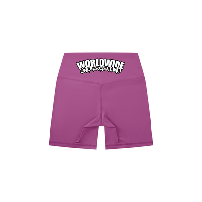“Worldwide Underground” High-Waisted Biker Shorts