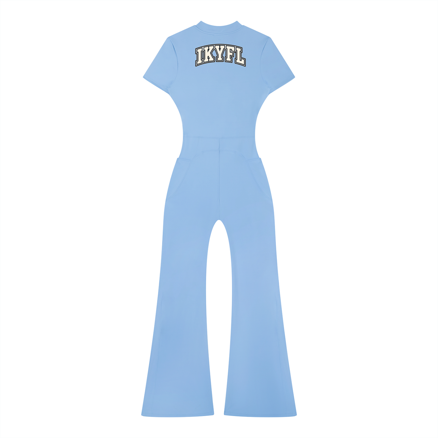 "Brooklyn Republic Essentials" Women’s Tight Flared Leg Quarter-Zip Jumpsuit