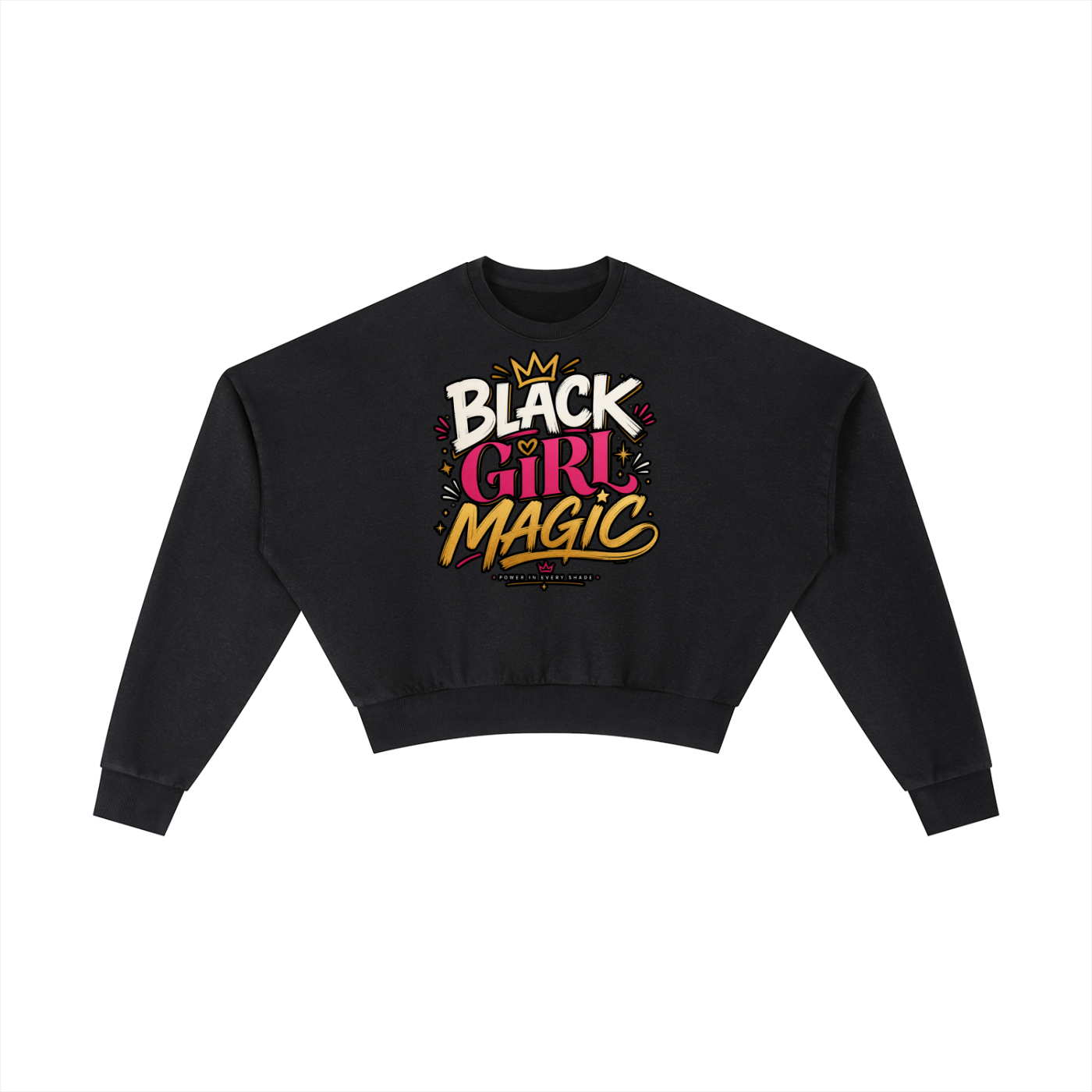 "Black Girl Magic" Vintage Washed Cropped Sweatshirt
