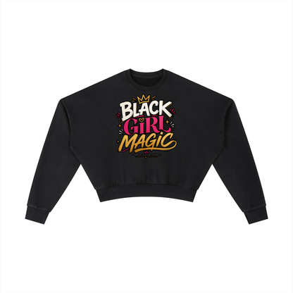 "Black Girl Magic" Vintage Washed Cropped Sweatshirt