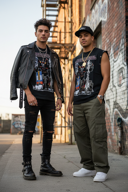 "We form like Voltron" Distressed Grommet Eyelet Tank Top
